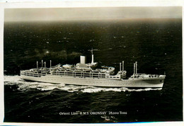 RMS ORONSAY * Carte Photo * Bateau Paquebot Commerce Cargo * Compagnie Société Orient Line - Piroscafi