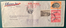 Philippines Manila 1939 PAR AVION SINGAPORE VIA AIR MAIL KLM Cover>TELEGRAPH WINTERTHUR EXPRÉS ! (Schweiz Express Brief - Filippijnen