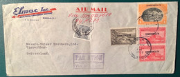 Philippines Manila 1939 PAR AVION SINGAPORE VIA AIR MAIL KLM Cover>TELEGRAPH WINTERTHUR EXPRÉS ! (Schweiz Express Brief - Philippines