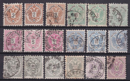 AUTRICHE - 1883 - YVERT N°40/45 OBLITERES - SERIE COMPLETE NOMBREUSES VARIETES TEINTES / OBLITERATIONS SUP !! - Oblitérés