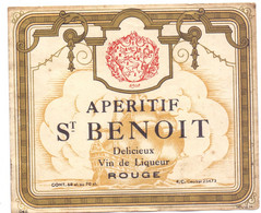 Etiket Etiquette - Vin De Liqueur - Aperitif St Benoit - Alcoholen & Sterke Drank