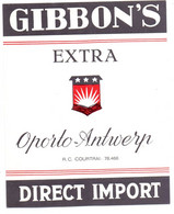 Etiket Etiquette - Oporto Antwerp - Gibbon's - Alcohols & Spirits