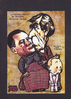 CPM Degrelle Hergé Tintin Rexisme Hitler Tirage Signé 30 Exemplaires Numérotés Signés Par JIHEL - Bandes Dessinées