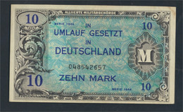 Alliierte Bes.-Gem.Ausg. Rosenbg: 203a, US-Druck Mit F Kontrollnummer 9stellig Gebraucht (III) 1944 10 Mark (9810783 - 10 Mark