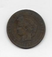 10 Centimes Cérès 1887A - Other & Unclassified