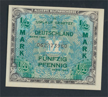 Alliierte Bes.-Gem.Ausg. Rosenbg: 200a, US-Druck Mit F, Kontrollnummer 9stellig Bankfrisch 1944 1/2 Mark (9810792 - 1/2 Mark