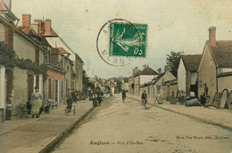 Anglure * Rue D'en Bas * Villageois * Charron * Cpa Toilée Colorisée - Anglure