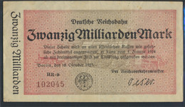 Berlin Pick-Nr: S1022 Inflationsgeld Der Deutschen Reichsbahn Berlin Gebraucht (III) 1923 20 Milliarden Mark (9810808 - 20 Miljard Mark