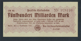 Berlin Pick-Nr: S1026 Inflationsgeld Der Deutschen Reichsbahn Berlin Bankfrisch 1923 500 Milliarden Mark (9810819 - 500 Mrd. Mark