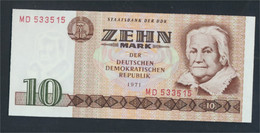 DDR Rosenbg: 359a, Kontrollnummer 6stellig, Typensatz Ab 1975 In Umlauf Bankfrisch 1971 10 Mark (9810854 - 10 Mark