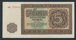 DDR Rosenbg: 342b, KN 6stellig, Davor Zwei Buchstaben Bankfrisch 1948 5 Deutsche Mark (9810831 - 5 Deutsche Mark