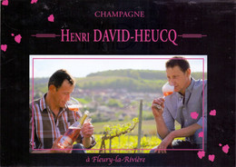 Pub Reclame Dépliant Folder - Champagne Henri David - Heucq - Fleury La Rivière - Alcools