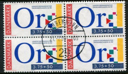 DENMARK 1992 Dyslexia Associationt Block Of 4 Used   Michel 1037 - Oblitérés