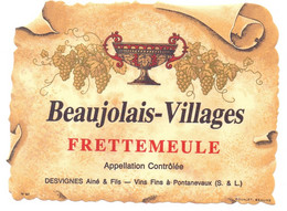 Etiket Etiquette - Vin Beaujolais Villages - Frettemeule - Desvignes Ainé & Fils - Beaujolais
