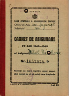 Romania, 1942, Social Insurance Member Card - Revenue Fiscal Stamps / Cinderellas - Fiscaux