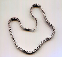 Ile La REUNION - Très Beau Collier (tour De Cou) Maille Palmier 89 G Argent Massif (925) - 45,5 Cm (im 263 - 313 2 - 3 ) - Giada