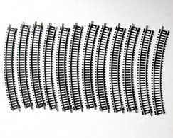 MEHANO - LOT DE 12 RAILS COURBES - R18" 30° - ECH: HO / MINIATURE FERROVIAIRE TRAIN (2105.188) - Vías Férreas