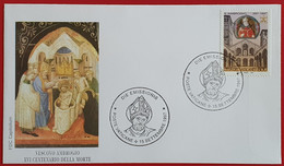 VATICANO VATIKAN VATICAN 1997 VESCOVO AMBROGIO BISHOP SAINT AMBROSE FDC - Storia Postale