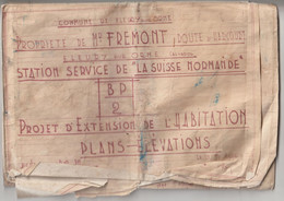 Vieux  Papier : Calvados : FLEURY Sur ORNE Prés  Caen : PLAN Station Service , Route D'  Harcourt - Other Plans