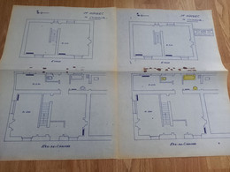 Vieux  Papier : Calvados : CHICHEBOVILLE , Plan   De CAPS  à Caen ,plomberie- Chauffage - Andere Plannen