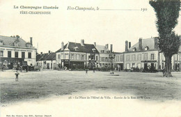 Fère Champenoise * Entrée De La Rue De La Gare Et La Place De L'hôtel De Ville * Commerce F. CLEMENT * Café Du Commerce - Fère-Champenoise