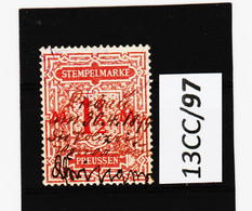 13CC/97 PREUSSEN 1899 STEMPELMARKE 1 1/2 M Entwertet SIEHE ABBILDUNG - Other & Unclassified