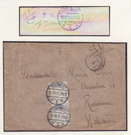 37/172 --  Enveloppe Non Affranchie POLLINCHOVE 1915 Vers ROERMOND NL - Pas De Franchise ,taxée Timbres-Taxe 2 X 10 C. - Not Occupied Zone