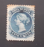 NOVA SCOTIA N°7 FIVE CENTS BLUE USED - Usados