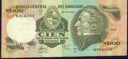 URUGUAY P62d 100 PESOS  1985 Serie E     XF - Uruguay