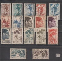 Océanie 1948 Série Courante 182-200 Sauf 186 Et 189, 17 Val Oblit Used - Used Stamps