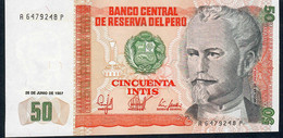 PERU P131b 50 INTIS 26.6.1987 #A/P    UNC. - Pérou