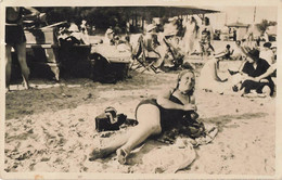 CARTE PHOTO PLAGE DES SABLETTES LA SEYNE SUR MER LA PLAGE ET NAIADE - La Seyne-sur-Mer