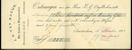 KWITANTIE FISCAAL ZEGEL Uit 1912 Van MAZIJK AMSTERDAM * 325 GULDEN  (12.156h) - Fiscale Zegels