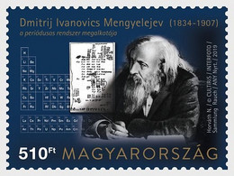 Hungary 2019 150th Of Dmitri Mendeleev Created The Periodic Table Of Elements Stamp Mint - Nuovi