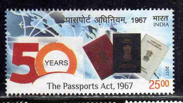 INDIA INDE 2017 THE PASSPORTS ACT 50° ANNIVERSARY OF  PASSPORT 25r USED USATO OBLITERE' - Usados