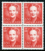 DENMARK 1990 Definitive: Queen Margarethe 3.50 Kr Block Of 4 MNH / **..   Michel 973 - Ongebruikt