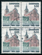 DENMARK 1988 Millenary Of Odense Block Of 4 Used..   Michel 917 - Oblitérés