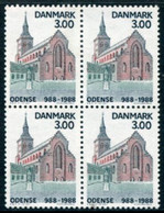 DENMARK 1988 Millenary Of Odense Block Of 4 MNH / **..   Michel 917 - Ungebraucht