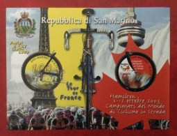 2003 San Marino Foglietto Nuovo SHEET NEW MNH** Ciclismo Tour De France E Mondiali Su Strada HAMILTON CANADA - Blocks & Sheetlets