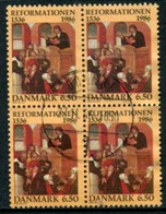 DENMARK 1986 Reformation 450th Anniversary Block Of 4 Used.   Michel 886 - Used Stamps