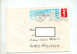 Lettre  Flamme Muette Houilles Sur Vignette - 1990 « Oiseaux De Jubert »