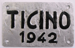 Velonummer Tessin Ticino TI 42 - Plaques D'immatriculation