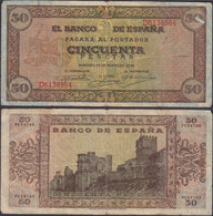 SPAIN - 50 Pesetas 1938 "Castle At Olite" P# 112 Europe Banknote - Edelweiss Coins - 50 Peseten