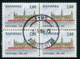 DENMARK 1985 Kronborg Castle Quatercentenary Block Of 4 Used.   Michel 846 - Oblitérés