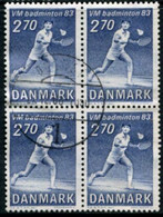 DENMARK 1983 Badminton Block Of 4 Used.   Michel 770 - Gebruikt