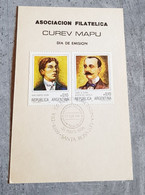 ARGENTINA ASOCIACION FILATELICA CUREV MAPU DIA DE EMISION HUGO.A.ACUNA&CAPITAN DE CORBETA AGUSTIN DEL CASTILLO - Brieven En Documenten