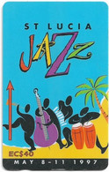 St. Lucia - C&W (GPT) - Jazz '97 - 147CSLF - 1997, 15.000ex, Used - Saint Lucia