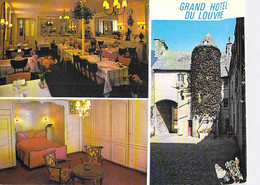 50 - VALOGNES : Le GRAND HOTEL Du LOUVRE : Multivues ( Salle à Manger, Chambre ...) CPSM Grand Format - Manche - Valognes