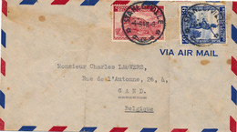 COVER  1946  STANLEYVILLE - A  GAND     BELGIQUE  VIA AIR MAIL - Lettres & Documents