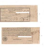 G852 Ricevuta Impostazione GONZAGA 1859 Indirizzo Tagliato - Lombardo-Vénétie